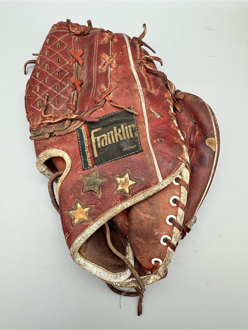 Vintage Franklin Lou Brock Baseball Glove Red Leather Right Hand Throw Japan